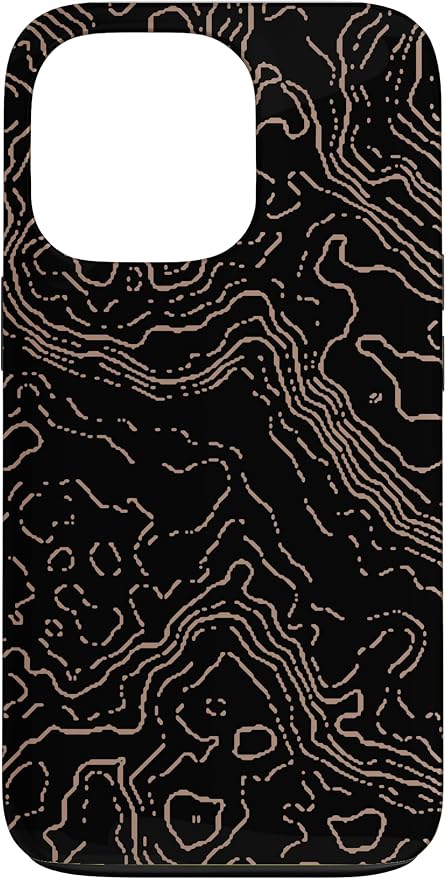 Topography Black & Brown Abstract Pattern Topographic Map Case by Unknown