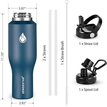 SENDESTAR 40oz Stainless Steel Water Bottle, Double Wall Vacuum Insulated Bottle - Image 7