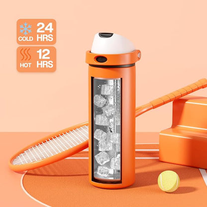 POWCAN 24 oz Steel Insulated Water Bottle: 2-in-1 Push-Button Spout & - Image 3