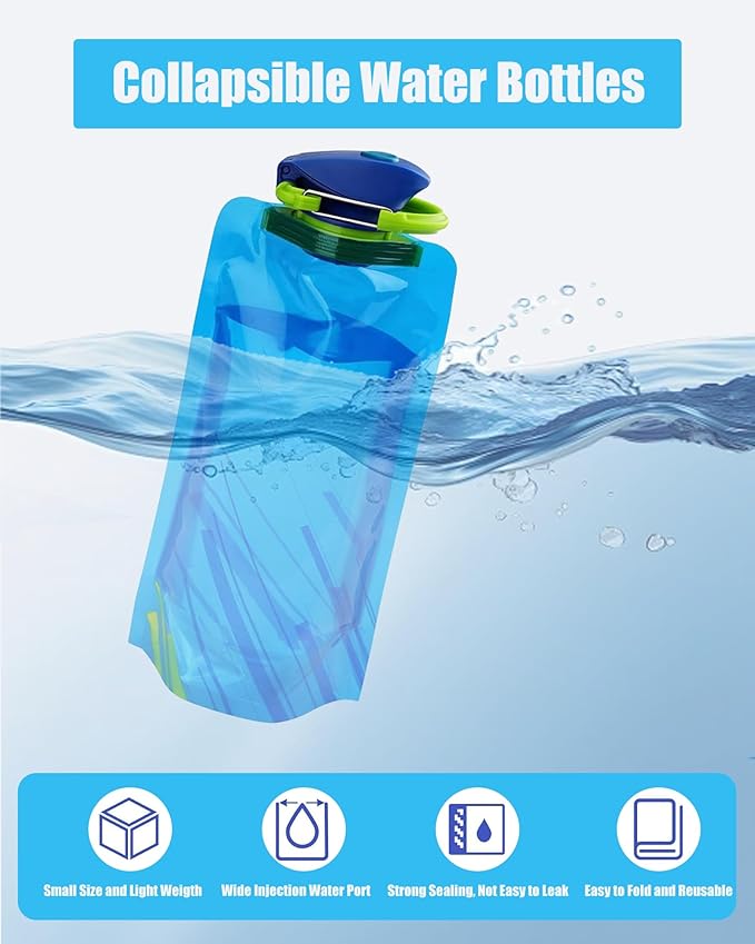 4 Pack Collapsible Water Bottle - Image 3