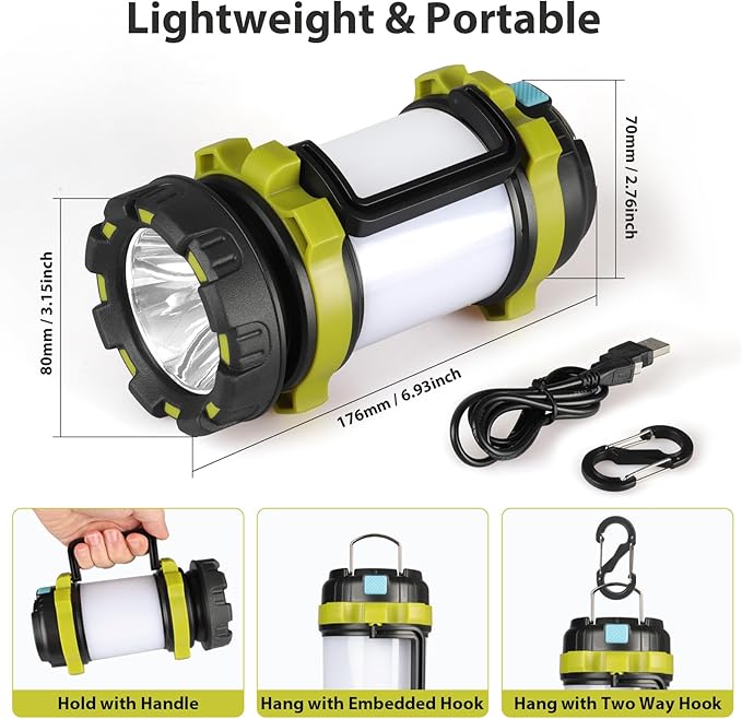 BOBKID 1 Pack Camping Lantern, Outdoor LED Camping Light, Rechargeable - Image 4