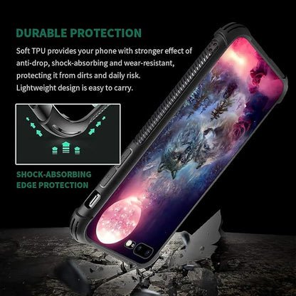 for iPhone 7 Plus/8 Plus Case, Star Two Wolfs Howling Pattern Graphic Design - Image 3