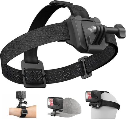 TELESIN Head Strap Mount with Cap Clip, Quick Release Head Belt Mount by telesin