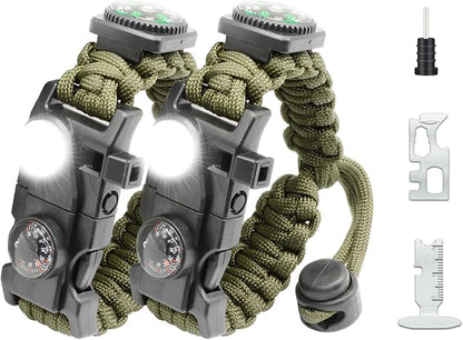 20 in 1 Survival Paracord Bracelet Adjustable Gear Kit by NVioAsport