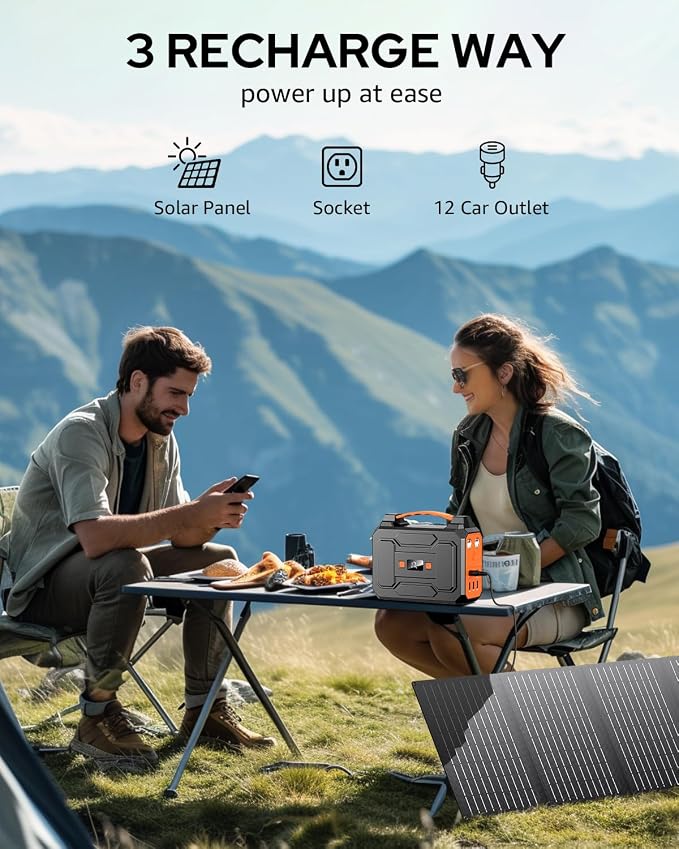 Solar Powered Generator 200W Peak/100W Rated, Portable Solar Generator Power - Image 4