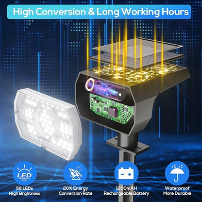 NYMPHY Solar Lights Outdoor Waterproof IP68, 56 LED 3 Lighting Modes Solar - Image 2