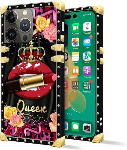 Compatible with iPhone 14 Pro Max Case, Queen Lip Crown Leopard Print Luxury - Image 2