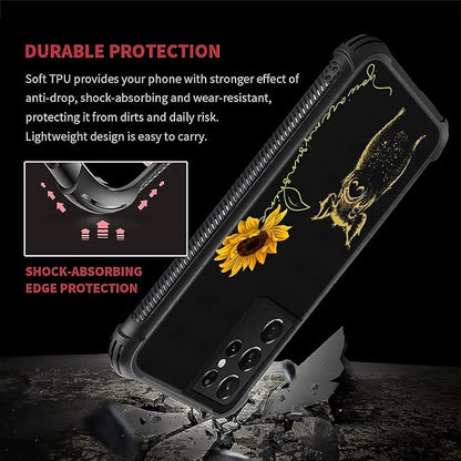 for Samsung Galaxy S21 Ultra Case, Pig Sunflower Yellow Sunshine Pattern - Image 6