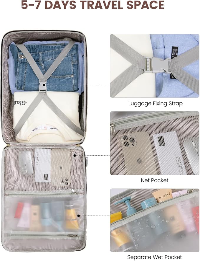 LOVEVOOK 50L Travel Backpack for Women & Men, Airline Approved Carry On Luggage - Image 9