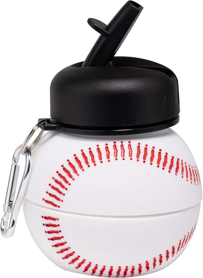 Maccabi Art Clip-On Collapsible BPA-Free Silicone Baseball Water Bottle - Image 3