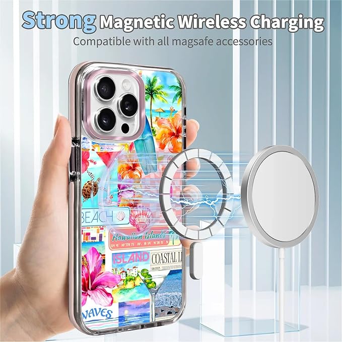 Case for iPhone 13 Pro, Coastal Beach Cover Coquette Collage Phone Case - Image 4
