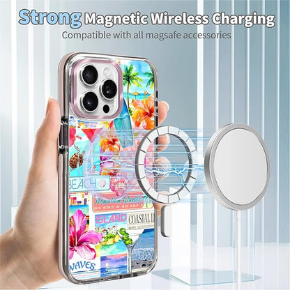 Case for iPhone 14 Pro, Coastal Beach Cover Coquette Collage Phone Case - Image 4