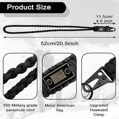 DDOUT Heavy Duty Paracord Lanyard 550 Paracord Braided Keychain - Image 2