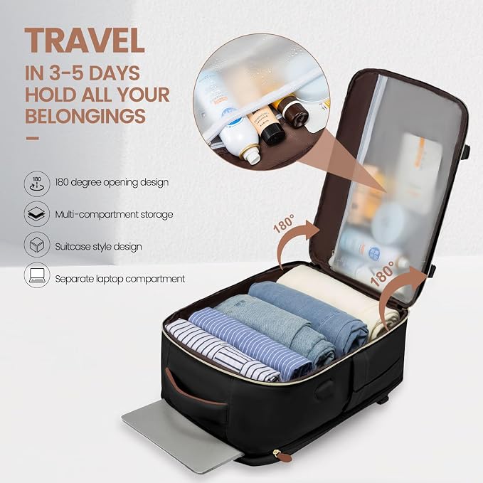 LOVEVOOK 50L Travel Backpack Carry On Airline Approved, Large Backpack - Image 6