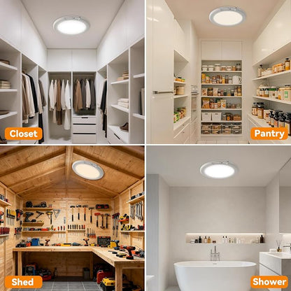 KYEKIO Rechargeable Ceiling Light 2Pack, 3 Color Magnetic Shower Lights - Image 7