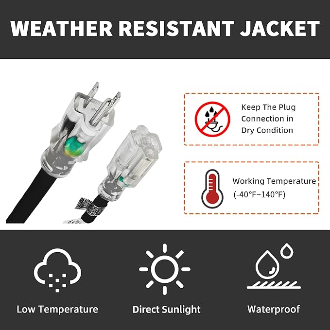 Indoor Outdoor Extension Cord Weatherproof - Image 6