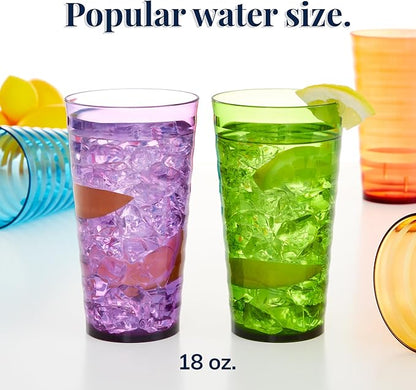 US Acrylic Splash 18 ounce Plastic Stackable Water Tumblers in Jewel Tone - Image 3
