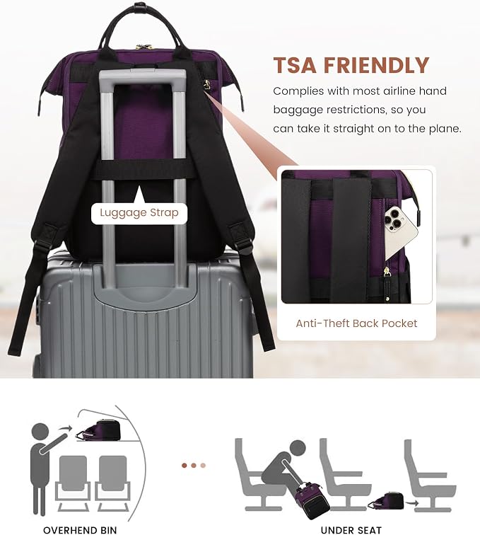 LOVEVOOK Laptop Backpack for Women, 15.6 inch Waterproof Nurse Bag Teacher Work - Image 6
