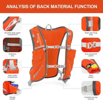 INOXTO Running Hydration Vest Backpack, Lightweight Insulated Pack - Image 3