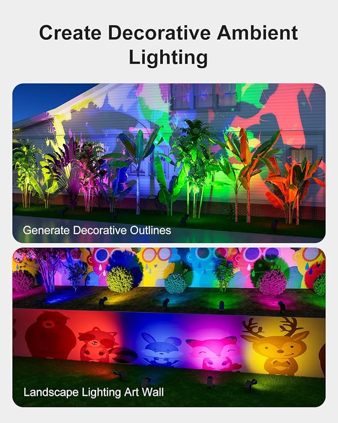 4 Pack Color Changing Solar Spotlights Outdoor Waterproof - Image 3