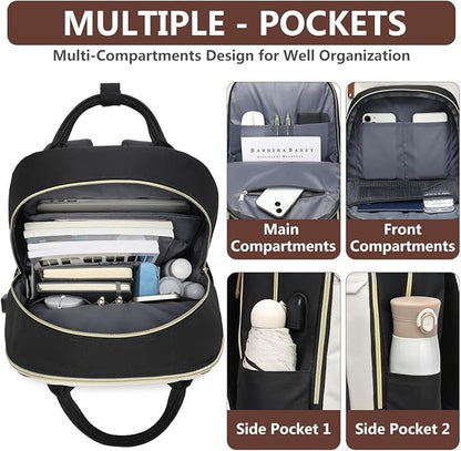 Backpack for Women 15.6 Inch Laptop Backpack Work Business Backpacks Purse - Image 4