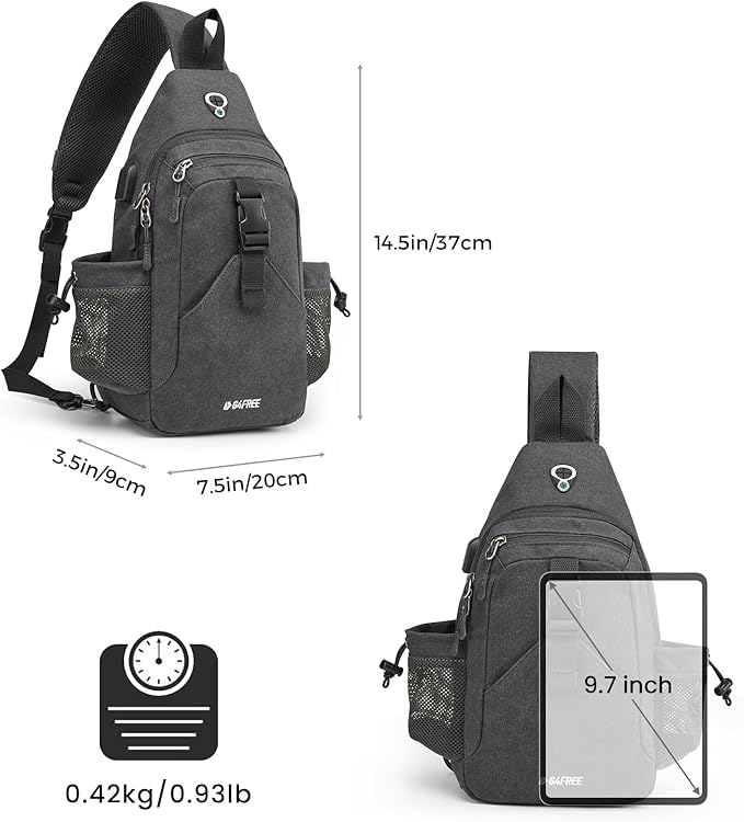 G4Free Canvas Sling Bag Crossbody Backpack - Image 3
