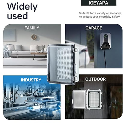 Large Waterproof Electrical Junction Box, IP67 Waterproof Clear ABS Plastic - Image 4