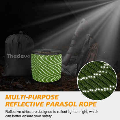 Reflective Paracord Rope 850Ib, 50/100/200/500/1000ft 4MM 11 Strand Parachute - Image 5