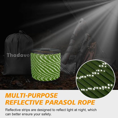 Reflective Paracord Rope 850Ib, 50/100/200/500/1000ft 4MM 11 Strand Parachute - Image 5