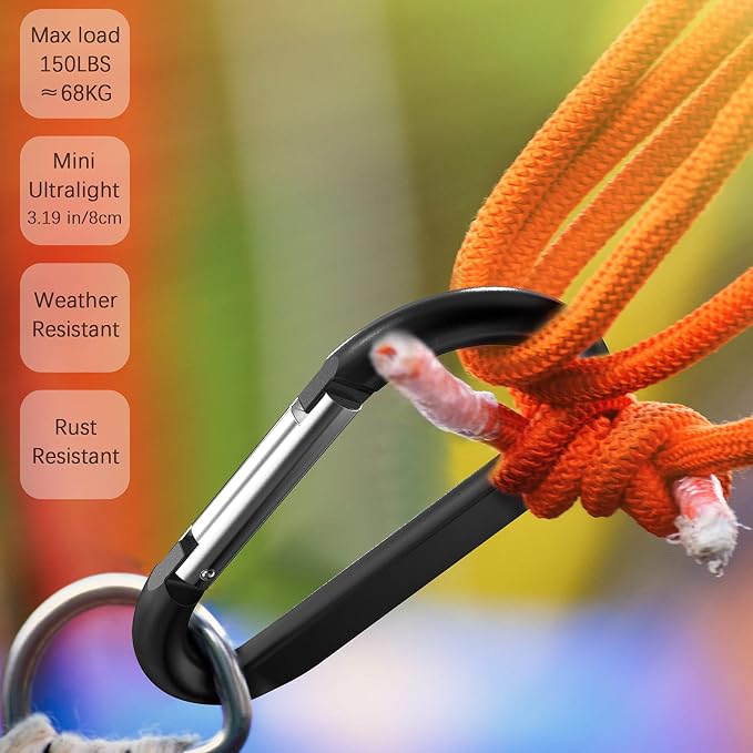 sprookber 3" Carabiner Clip Keychain, D Ring Caribeaner Clip, Key Clip - Image 4