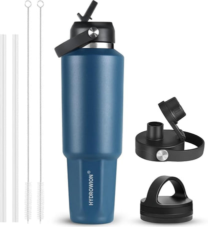 HYDROWION 32 oz Insulated Water Bottle, Car Water Bottle Holder by HYDROWION