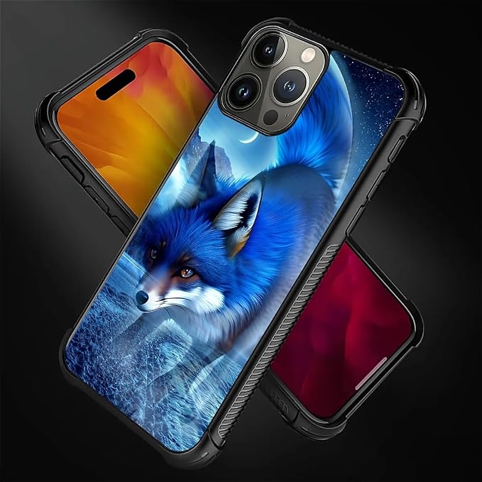 for iPhone 16 Pro Max Case, Snowy Mountain Fox Lake Pattern Graphic Design Girl - Image 4