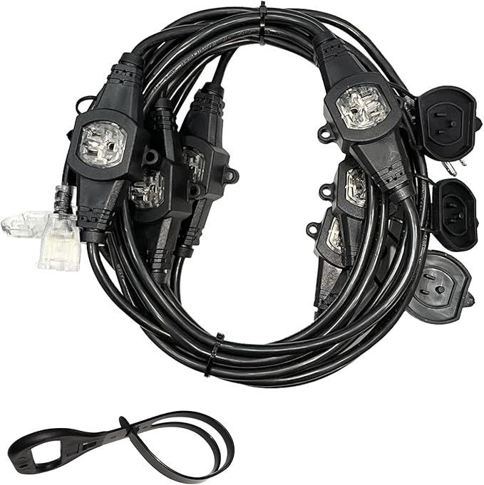25FT Power Extension Cord 3 Prong, 16 Gauge SJTW 5-15R Cable Male Plug to by oviitech
