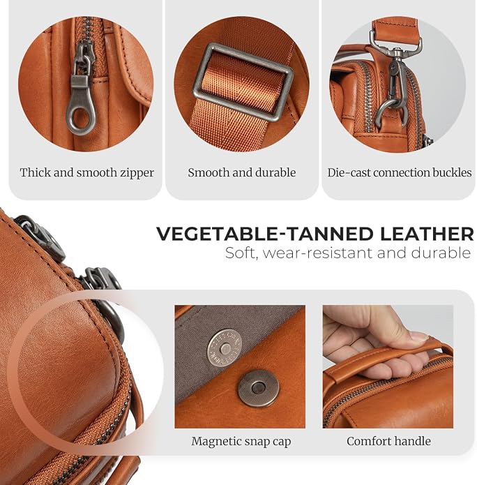 Augus Leather Small Messenger Bag - Image 7