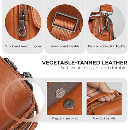 Augus Leather Small Messenger Bag - Image 7