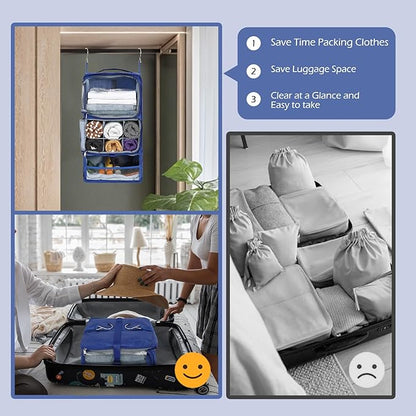 Surblue Hanging Shelves Travel Storage Bag Compression Packing Cube - Image 4