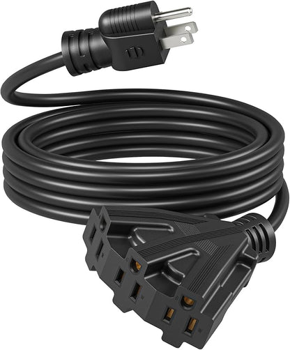 DEWENWILS 15FT Outdoor Extension Cord, Tri-Tap Extension Cord Splitter by DEWENWILS