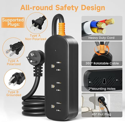 Outdoor Power Strip Weatherproof 6 FT Extension Cord Waterproof Surge Protector - Image 8