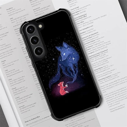 for Samsung Galaxy S23 Case, Galaxy Fox Wolf Pattern Graphic Design Girl Boy - Image 2