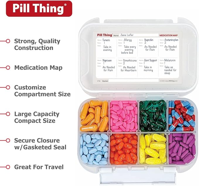 8 and12 Compartment Large Pill Cases - Image 5