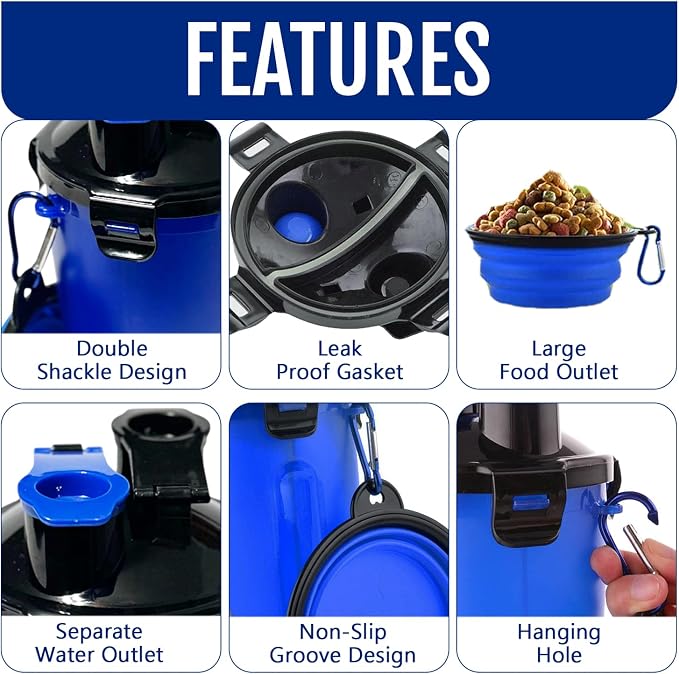 Dog Travel Water Bottle W/Collapsible Bowls - Image 2