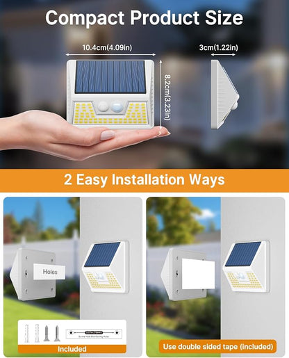 vighep 2 Pack Solar Motion Lights Outdoor, Waterproof Fence Lights Solar Powered - Image 6