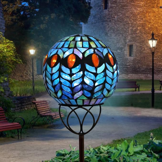 VCUTEKA Solar Outdoor Lights Garden Decor Mosaic Solar Garden Lights Waterproof - Image 8