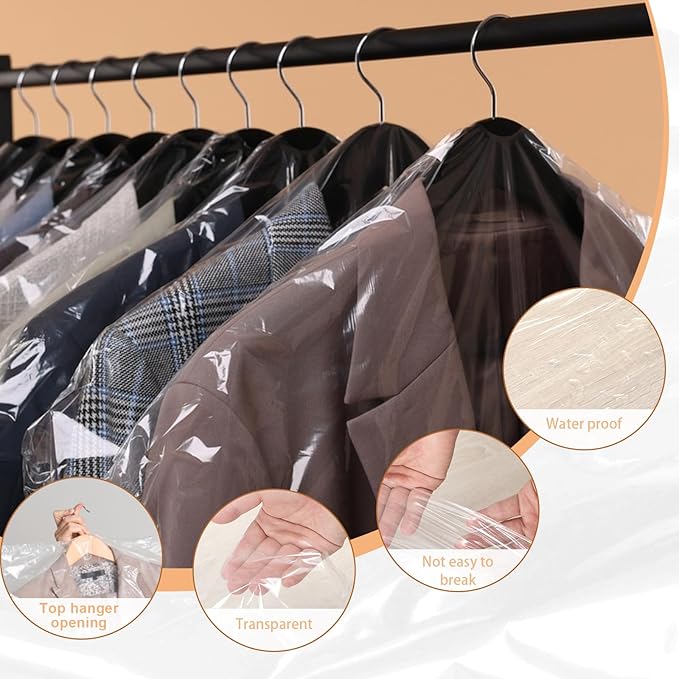 90 PCS Dry Cleaner Bags Plastic Clear 59 Inches, Garment Bags - Image 3