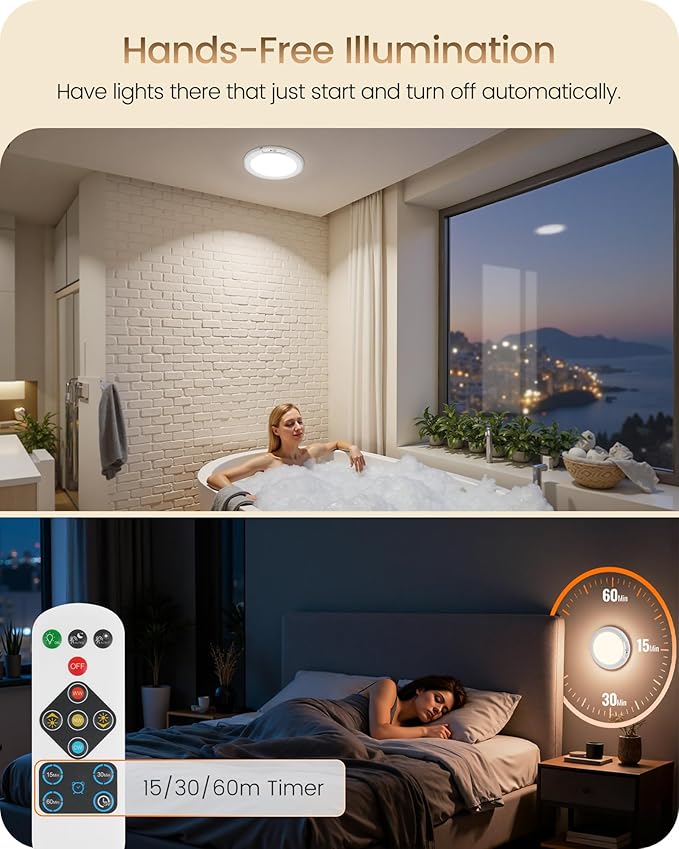 4 Pack Rechargeable Motion Sensor Ceiling Lights - Image 6
