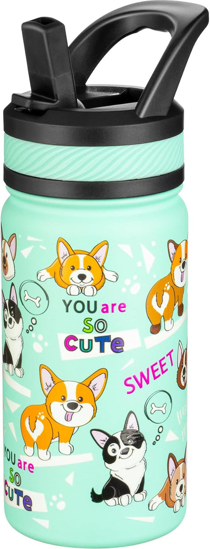 Fanhaw 14 Oz Kids Insulated Water Bottle by FANHAW