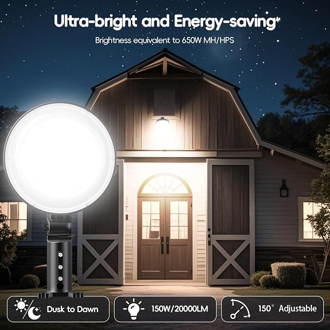 150W 4 Pack 20000LM Dusk to Dawn Outdoor Lighting, LED Barn Lights Outdoor - Image 2