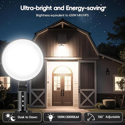 150W 20000LM LED Barn Lights Outdoor, Dusk to Dawn Outdoor Lighting - Image 2