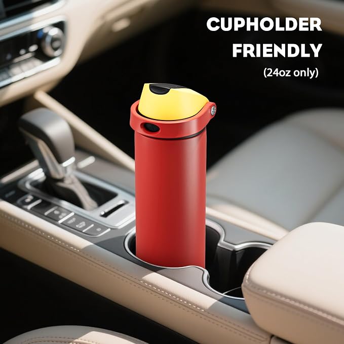 POWCAN 24 oz Travel Water Bottle: 2-in-1 Push-Button Spout & Quick-Flip Straw - Image 7