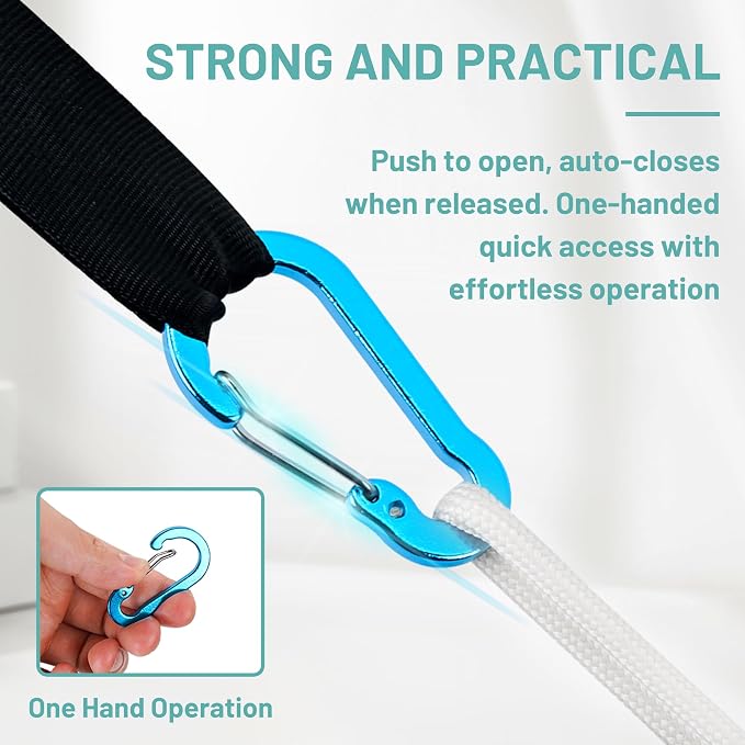 Multi-Pack Aluminum Carabiner Clips, Outdoor Activities - Image 4